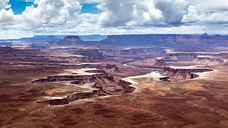 Taman Nasional Canyonlands, AS, Utah, langit, awan, lanskap, alam, Wallpaper HD