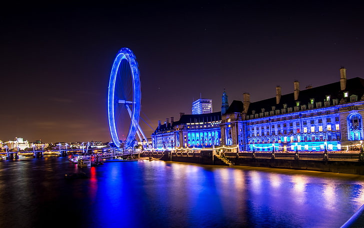 london eye night-Pemandangan HD Wallpaper, London Eye, London, Wallpaper HD