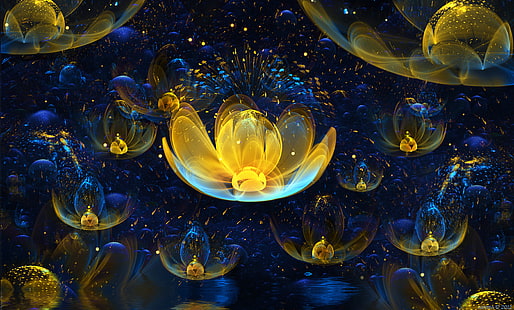 abstrait, fractal, fleurs fractales, Fond d'écran HD HD wallpaper