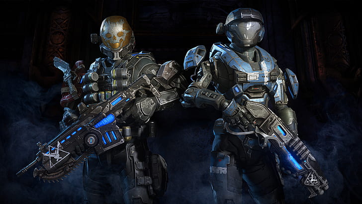 Video Game, Crossover, Gears 5, Gears of War, Halo, Halo Reach, HD wallpaper