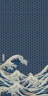 Kanagawa, Hokusai, japanische Kunst, Telefon, Muster, HD-Hintergrundbild HD wallpaper