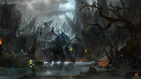 Dota, Dota 2, Defense of the ancient, Valve, Valve Corporation, roshan, Ursa, hero, HD wallpaper HD wallpaper