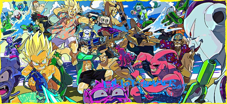 Bola Naga, Super Saiyan, Son Goku, Gotenks, Majin Buu, Raditz, Frieza, Dr. Gero (Bola Naga), Sel (Bola Naga), Wallpaper HD