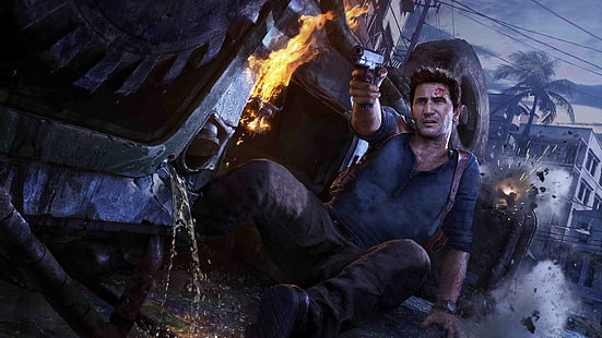 Nathan Drake、PlayStation 4、Uncharted 4：A Thiefs End、ビデオゲーム、 HDデスクトップの壁紙 HD wallpaper