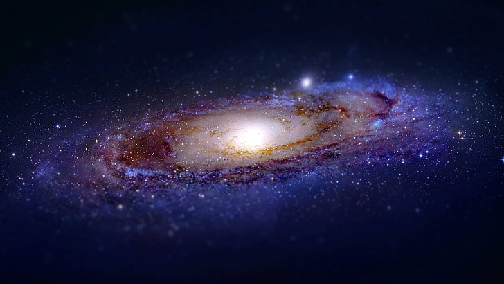 галактика Млечный путь, сдвиг наклона, галактика, цифровое искусство, вселенная, пространство, звезды, космическое искусство, HD обои