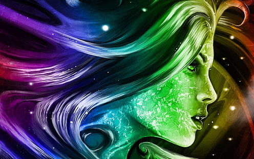 Rainbow Girl 3d Fantasy Abstract Art Digital Hd Wallpapers para teléfonos móviles y computadoras portátiles 3840 × 2400, Fondo de pantalla HD HD wallpaper