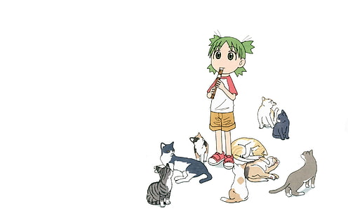 gatto, Yotsuba Koiwai, Yotsubato, Sfondo HD HD wallpaper