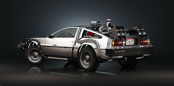 Powrót do przyszłości, samochód, DeLorean, science fiction, podróże w czasie, filmy, pojazd, Tapety HD