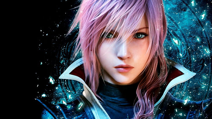 аниме, аниме момичета, розова коса, зелени очи, Final Fantasy, Lightning XIII, HD тапет