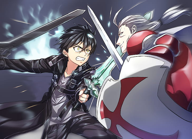Schwertkunst Online, Heathcliff (Schwertkunst Online), Kayaba Akihiko, Kazuto Kirigaya, Kirito (Schwertkunst Online), HD-Hintergrundbild