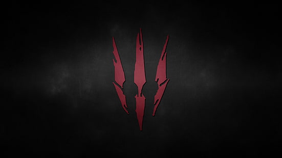 логотип когтя красного цвета, логотип, The Witcher 3 дикая охота, HD обои HD wallpaper
