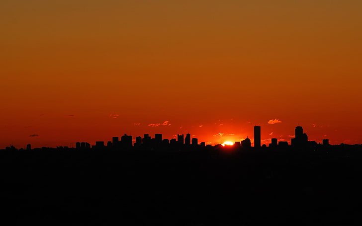 Skyline, Sonnenuntergang, Silhouette, HD-Hintergrundbild