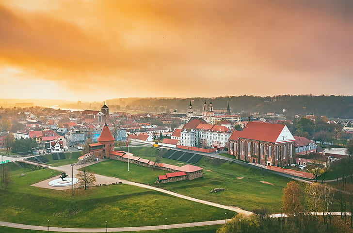 a cidade, Lituânia, Kaunas, HD papel de parede