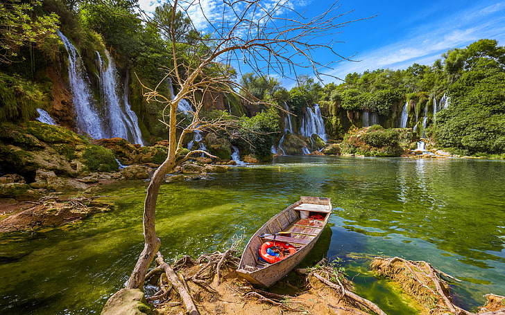 Водопад Кравице в Босна и Херцеговина Красива природа Wallpaper Hd за работен плот 3840 × 2400, HD тапет