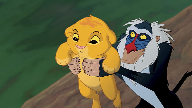 Simba et Rafiki dans le «Roi Lion»., Fond d'écran HD