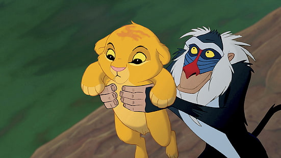 Simba et Rafiki dans le «Roi Lion»., Fond d'écran HD HD wallpaper