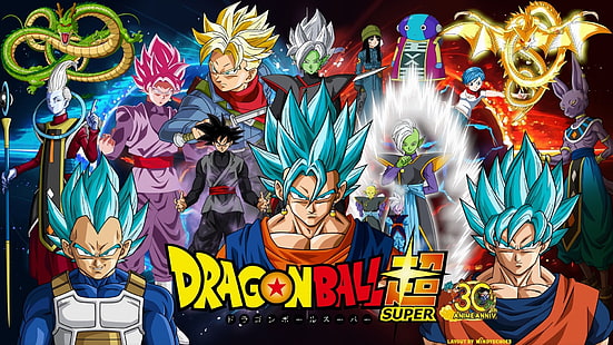 Fond d'écran numérique Dragon Ball Super, Dragon Ball, Dragon Ball Super, Beerus (Dragon Ball), Noir (Dragon Ball), Goku noir, Bulma (Dragon Ball), Goku, Gowasu (Dragon Ball), Mai (Dragon Ball), SSGSS Goku, SSGSS Vegeta, SSGSS Vegito, SSR Black, Shenron (boule de dragon), Kai suprême (boule de dragon), Trunks (boule de dragon), Vegeta (boule de dragon), Vegito (boule de dragon), Whis (boule de dragon), Zamasu (dragon)Ball), Zarama (boule de dragon), Zeno (boule de dragon), Fond d'écran HD HD wallpaper