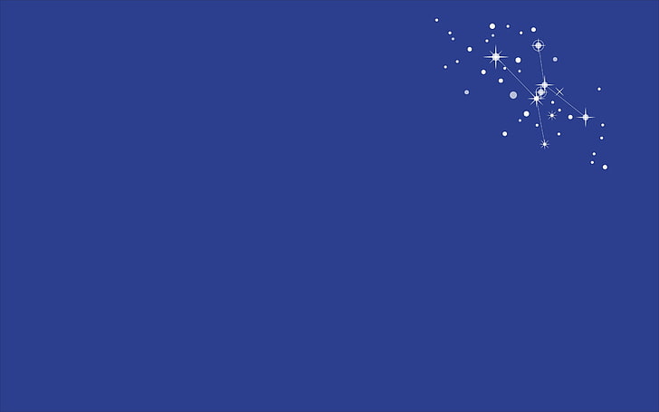 blaue digitale Tapete, Sterne, Minimalismus, digitale Kunst, Konstellation, Orion, blauer Hintergrund, HD-Hintergrundbild