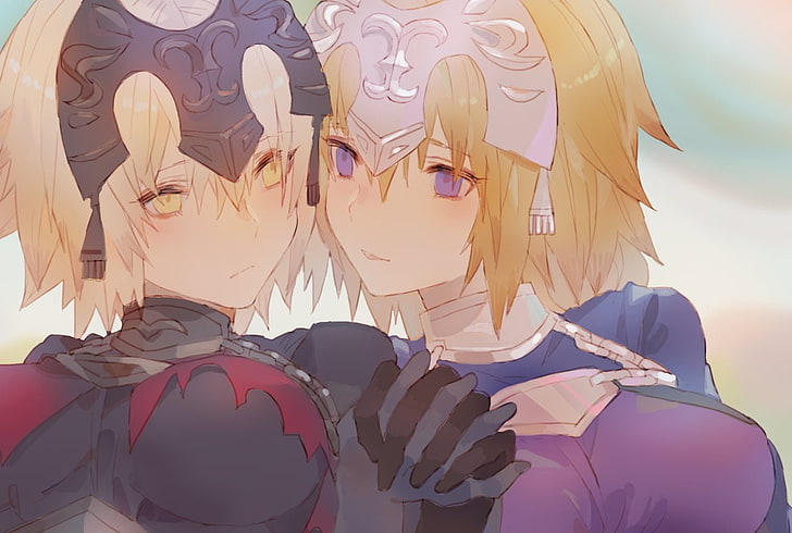Fate Series, Fate / Grand Order, anime-flickor, Fate / Apocrypha, Ruler (Fate / Apocrypha), Jeanne (Alter) (Fate / Grand Order), HD tapet