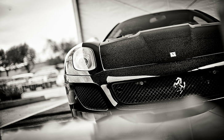 Ferrari ، Ferrari SA Aperta ، أسود وأبيض ، سيارة ، سيارة رياضية ، مركبة، خلفية HD