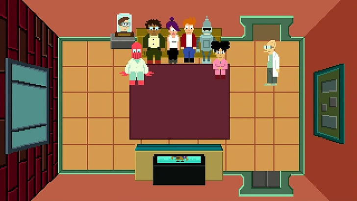 foto av animerat morty guy-spel, Futurama, 8-bitars, TV, HD tapet