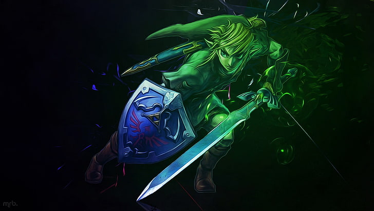 Verbindung von der Legende von Zelda Tapete, die Legende von Zelda, Verbindung, Hylian Schild, Vorlagenschwert, HD-Hintergrundbild