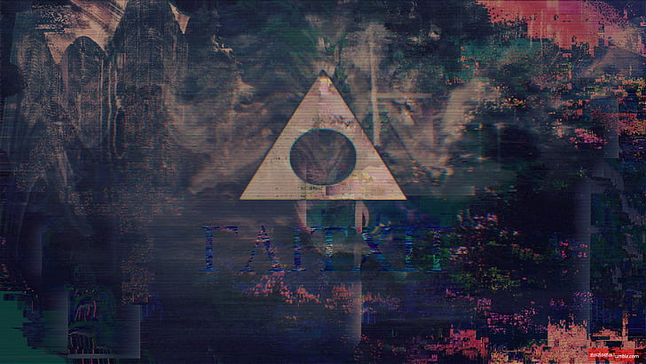 glitch art webpunk abstract triangle, HD wallpaper