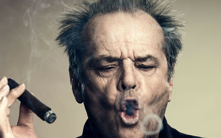 Jack Nicholson, actor, cigars, smoking, HD wallpaper