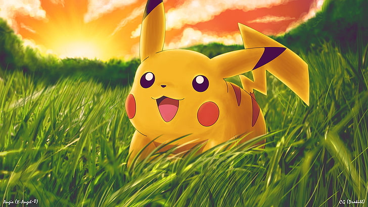 Pokémon Pikachu com uma Câmera em uma azul fundo. generativo ai. 28404959  Foto de stock no Vecteezy