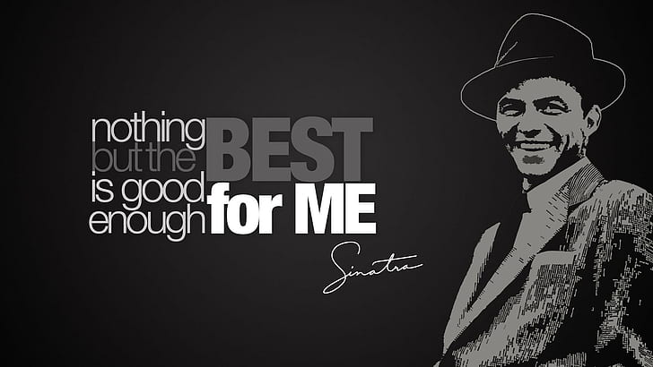 Frank Sinatra, lyrics, typography, monochrome, HD wallpaper