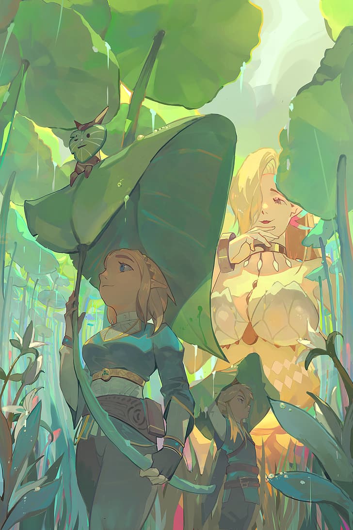 anime, anime girls, The Legend of Zelda, The Legend of Zelda: Breath of the Wild, Link, Zelda, Vic, HD wallpaper