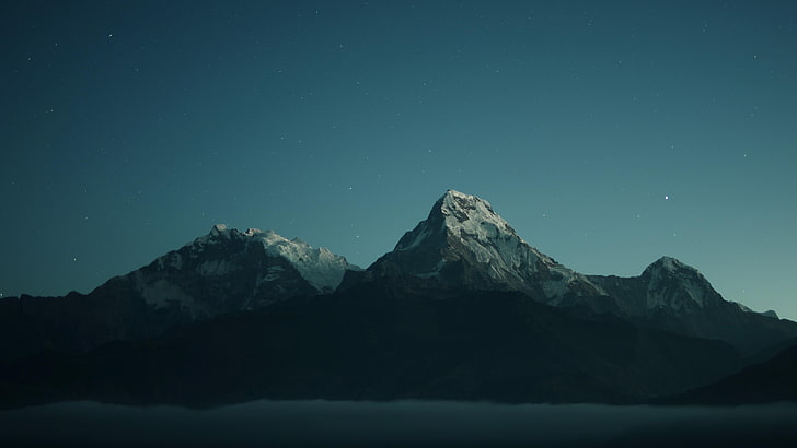 Berge, einfach, einfach, Himmel, Nacht, Gipfel, HD-Hintergrundbild