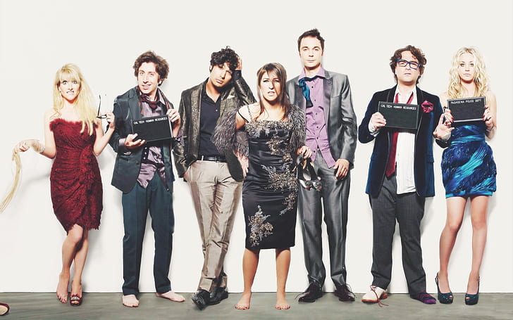 The Big Bang Theory Cast, la théorie du bing bang, les acteurs, Fond d'écran HD