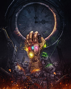 Thanos, Vingadores: Guerra Infinita, Marvel Comics, Infinity Stones, Infinity Gauntlet, HD papel de parede HD wallpaper
