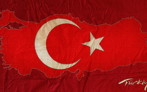 bendera, peta, merah, turki, turki, Wallpaper HD HD wallpaper