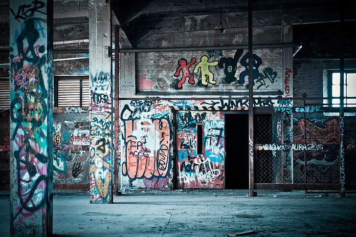 Abandoned, building, dilapidated, dirty, graffiti, rocks, street art,  vandalism, HD wallpaper | Wallpaperbetter