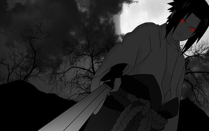 anime, Naruto Shippuuden, Uchiha Sasuke, Wallpaper HD