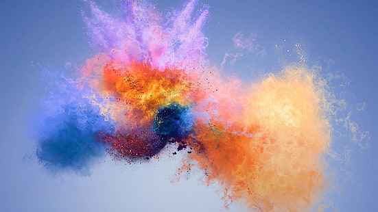 colorido, arte, explosão, cor, fumaça, material explosivo, HD papel de parede HD wallpaper