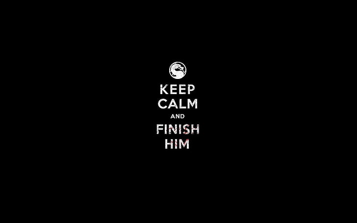 Mortal Kombat tapeter, Mortal Kombat, Black, Finish Him, Keep Calm, HD tapet