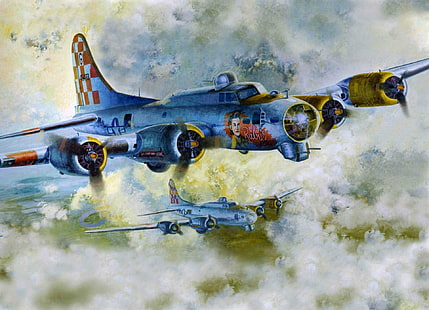 Бомбардировщики, Boeing B-17 Flying Fortress, ВВС, самолеты, самолет, HD обои HD wallpaper
