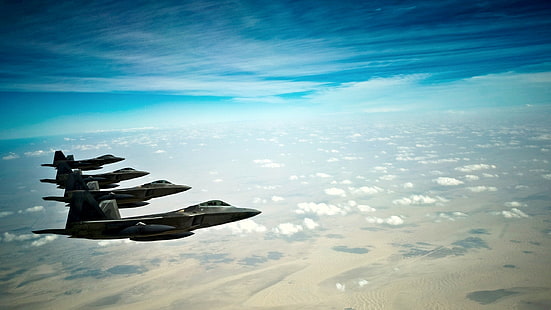 askeri, askeri uçak, F22-Raptor, ABD Hava Kuvvetleri, uçak, F-22 Raptor, HD masaüstü duvar kağıdı HD wallpaper