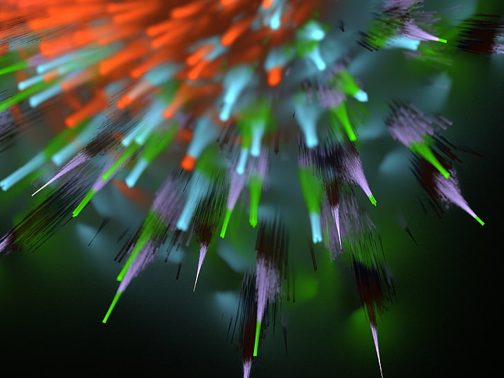 explosion, strahlen, fraktal, bunt, HD-Hintergrundbild