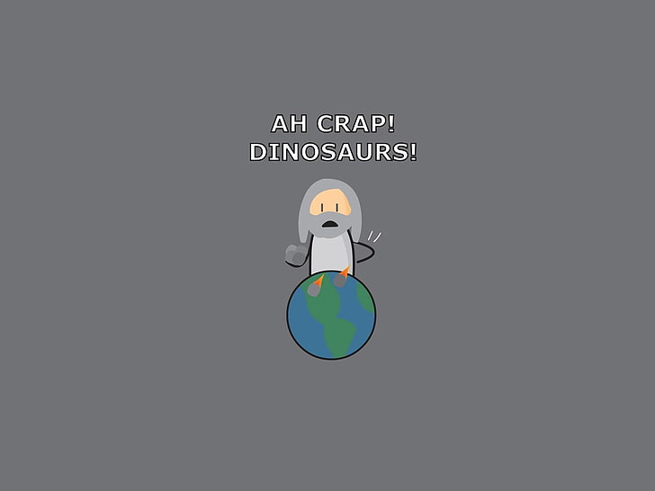 ¡Oh, mierda!Dinosaurios!fondos de pantalla, sin hilos, simple, minimalismo, humor, Fondo de pantalla HD