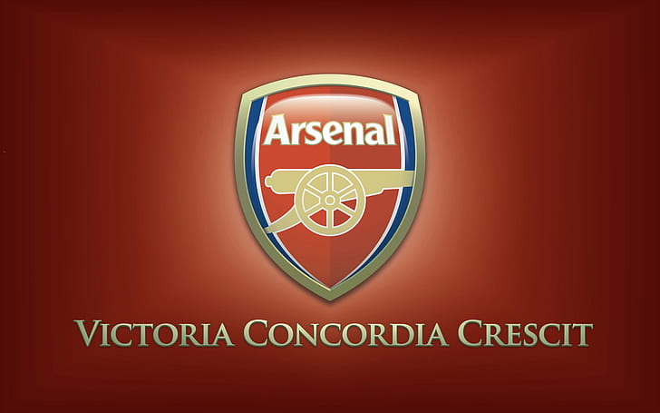 Logo Arsenal, rouge, fond, équipe, devise, Fond d'écran HD