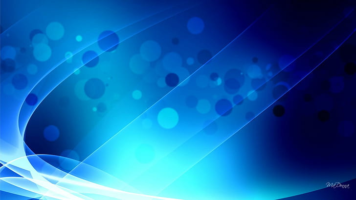 Blue Abstract Wonder, blue and white wall paper, firefox persona, layers, transparent, swirls, circles, light, blue, curves, bokeh, 3d and abstract, HD wallpaper