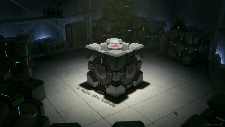 Companion Cube, Портал (игра), Портал 2, HD обои