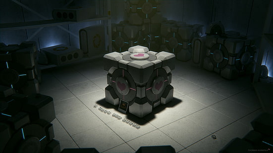 Companion Cube, Portal (game), Portal 2, HD wallpaper HD wallpaper