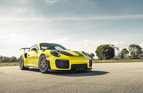 911, Porsche, Sun, Yellow, VAG, Sight, GT2RS, Sfondo HD HD wallpaper
