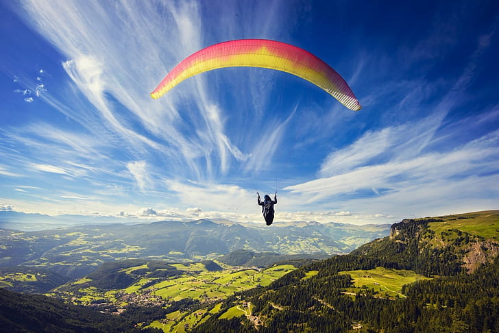 paragliding hd image   download, HD wallpaper