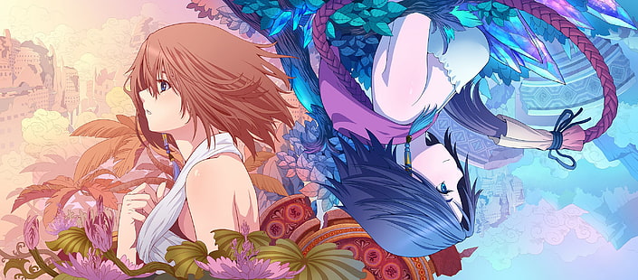 аниме, аниме девушки, Final Fantasy, Final Fantasy X, Yuna, короткие волосы, HD обои HD wallpaper